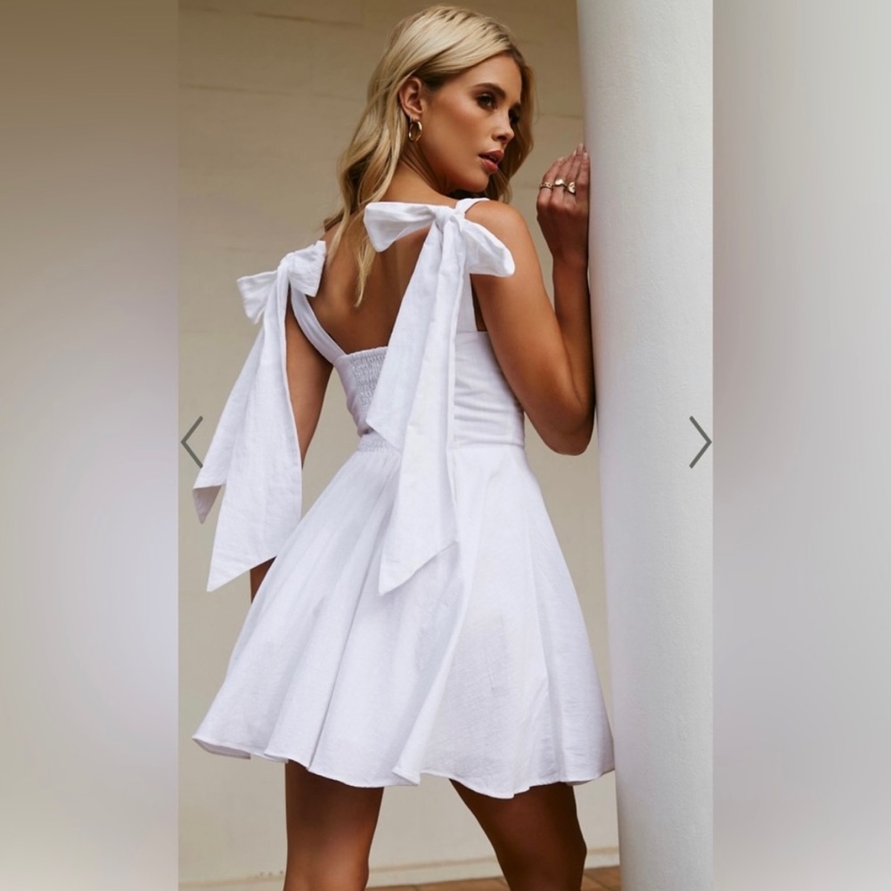 Girley Bow Strap Mini Dress